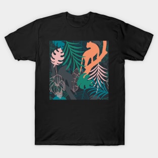 Hidden panther tropical jungle design T-Shirt